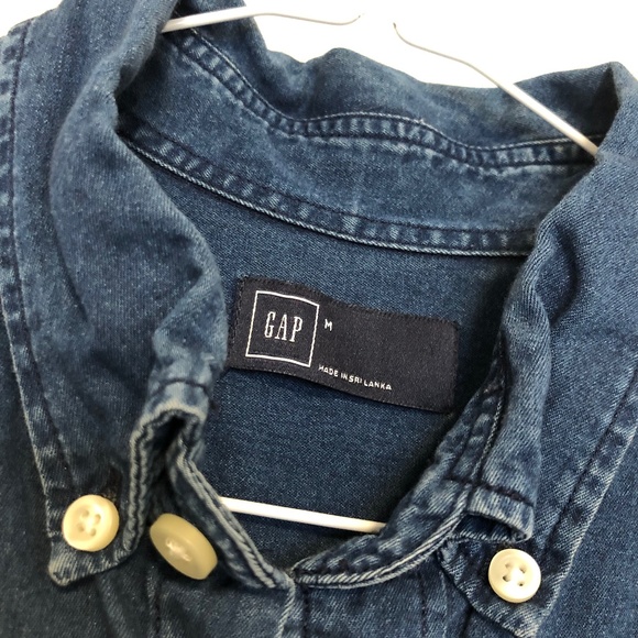 Gap men's solid casual blue shirt - Picture 2 of 3